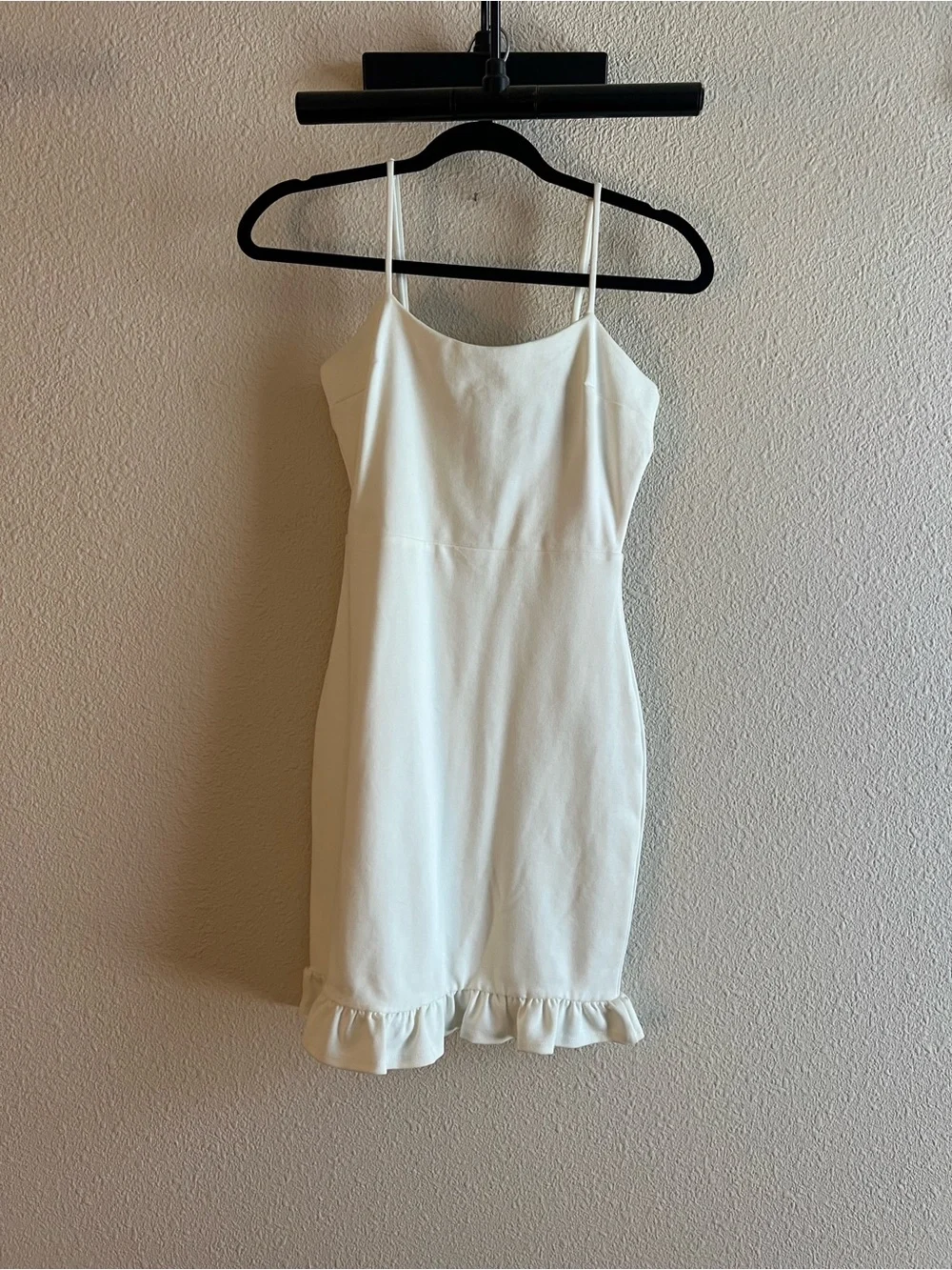 Lulu's Cream Ruffle-Hem Slip Mini Dress - Picture 4 of 5
